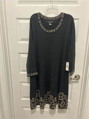 jessica howard womens long sleeve floral shift dress Jessica Howard Petite Printed Ruffled Long-Sleeve Dress - Black Multi